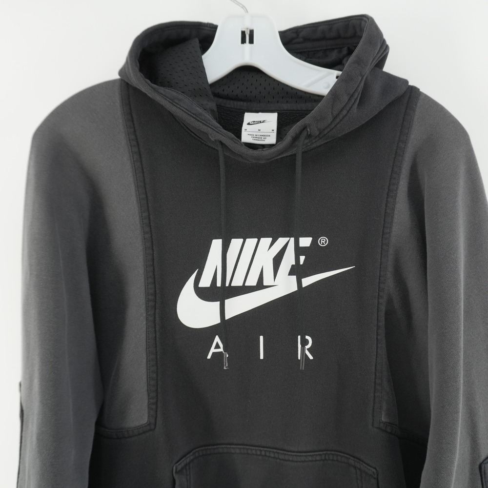 Nike Air Hoodie Mens Medium Black Charcoal Get Over Your Fear Of Heights Graphic